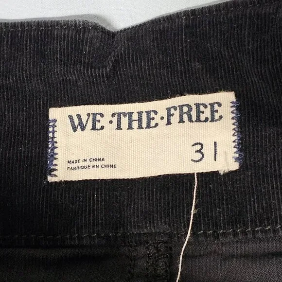 Free People Jayde Seamed Corduroy Flare Pants Size 31 Black - Picture 10 of 16